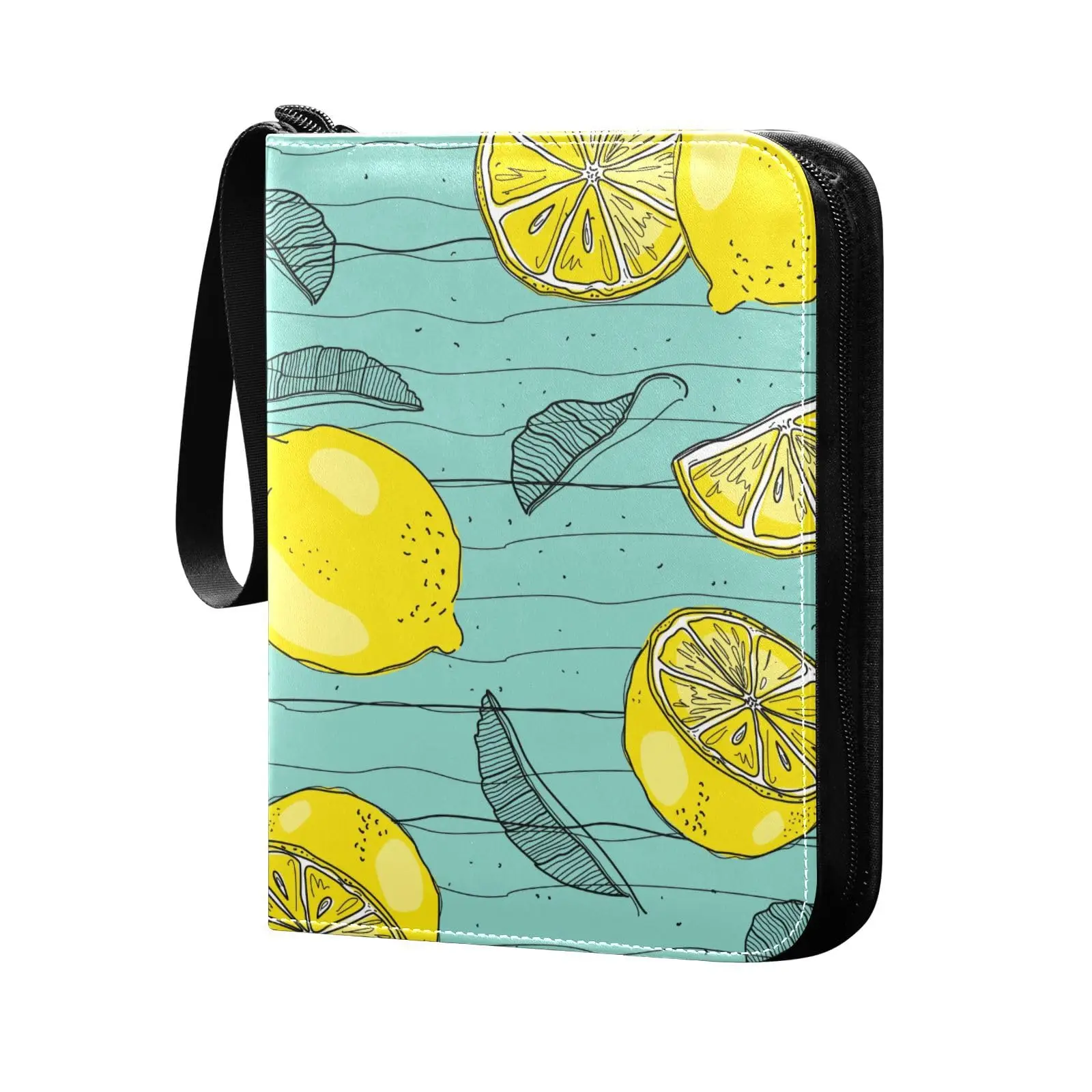 Blooming Lemon Card Binder 4 Pocket Card Binder, 400 Double Sided Pocket Album Sport Game Cards, Unique Card Collection Storage