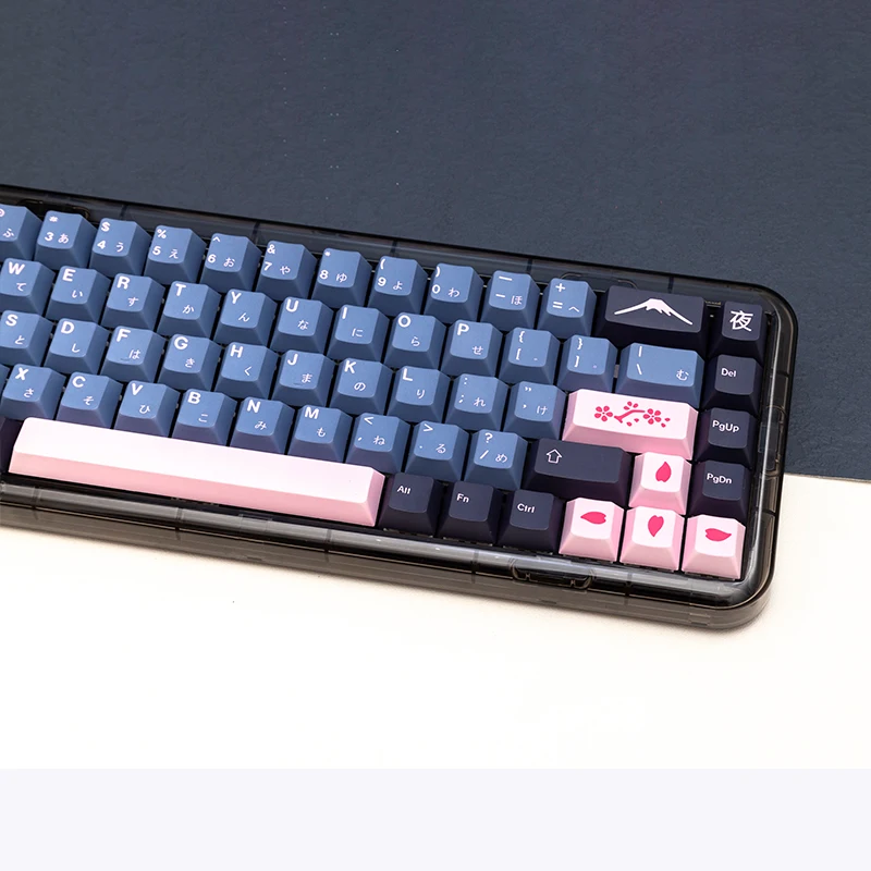 141 Keys Night Sakura Keycaps Cherry Profile DYE-SUB Mechanical Keyboard PBT Keycaps For Cherry MX Switches GMMK NT75 Keyboards