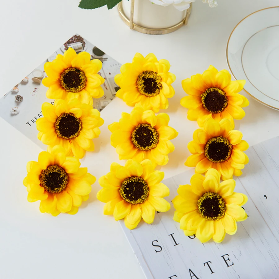 Künstliche Sonnenblume aus Seide, Heimdekoration, Festival, Kreativität, Outdoor, Garten, Kranz, Blume, Hochzeit, Party, Zubehör – Detail 2