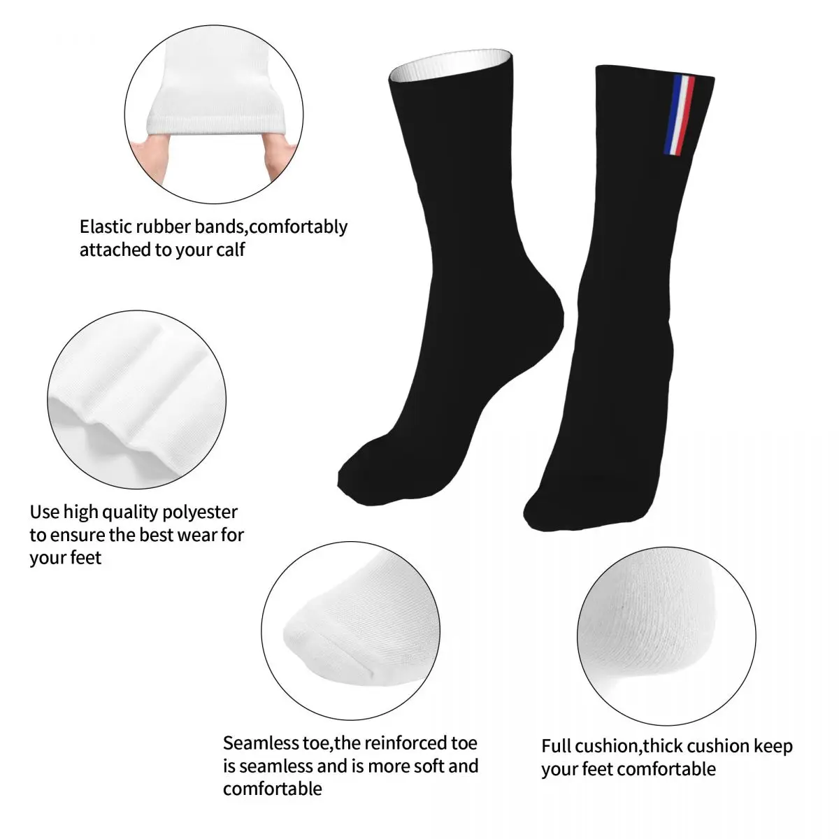 Men Bike Flag Of France End Socks Cotton Compression Flag French France Flag Women Sock