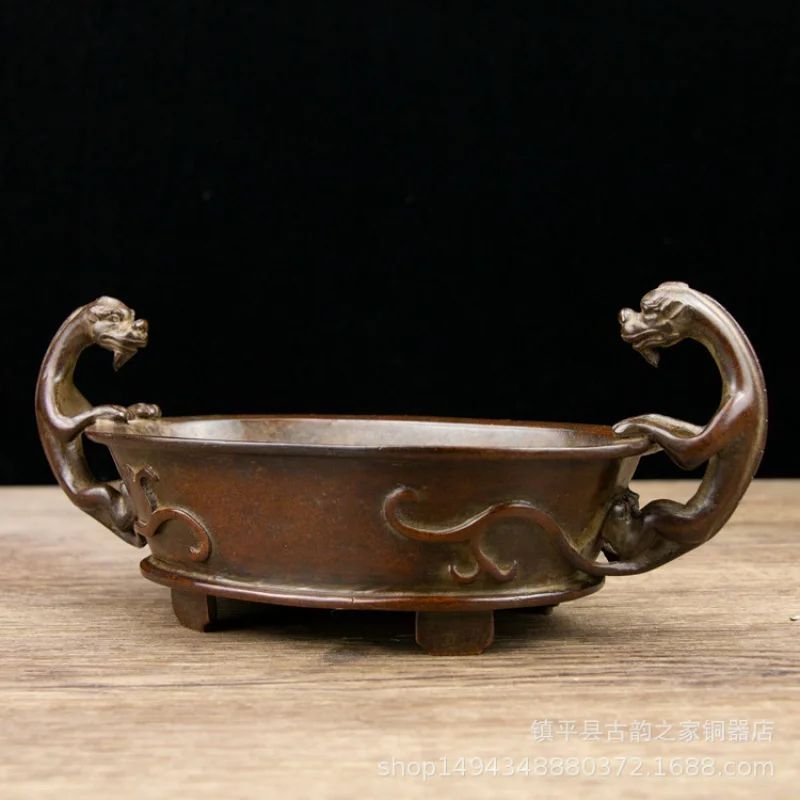 Pure Copper Monster Ear Long Incense Aromatherapy Burner Ornament Office Living Room Shop Desktop Decoration