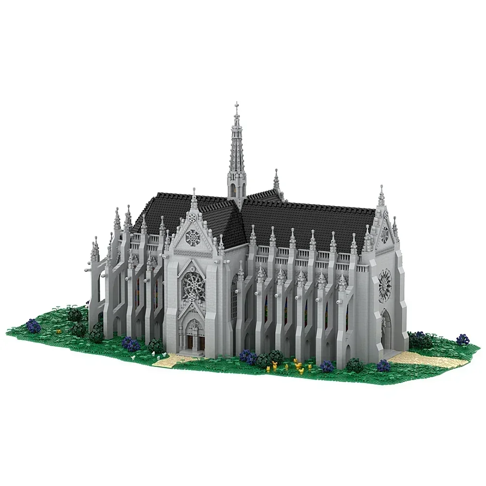 Gobricks MOC Kathedrale des Heiligen Remigius Bausteine Berühmte mittelalterliche Gothic Architektur Stil Modell Ziegel Spielzeug Geschenk