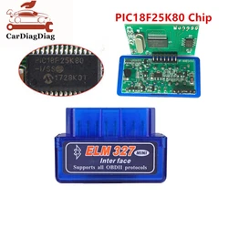 Lector de código de interfaz OBD2 para coche, herramienta de escaneo con Bluetooth, 2PCB, ELM327, V1.5, PIC18F25K80, Chip, funciona en Android, la mejor calidad