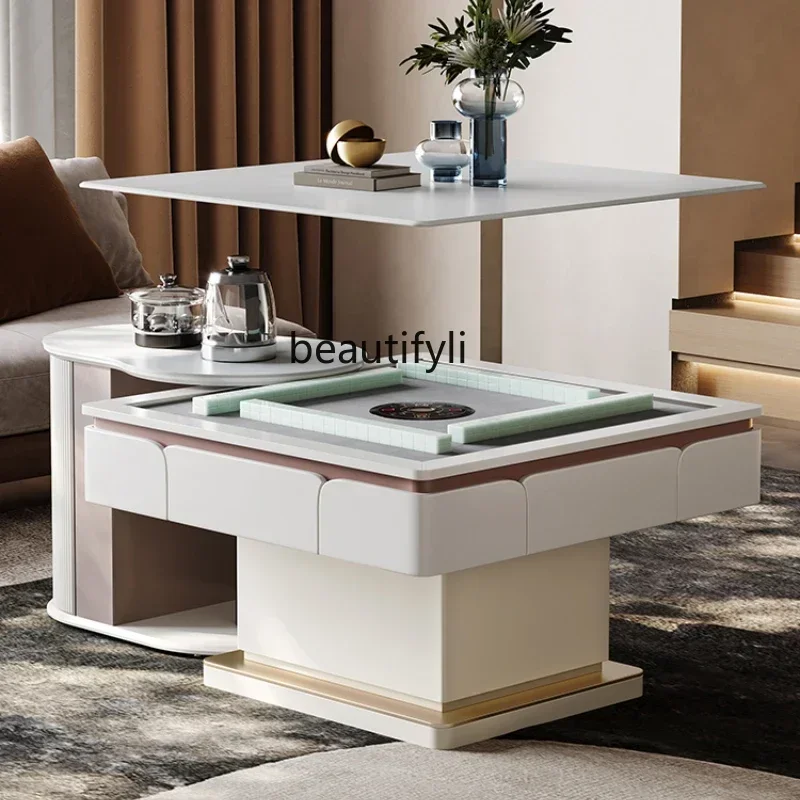 A  Lifting coffee table mahjong machine dining table dual-purpose automatic bass electric mahjong table