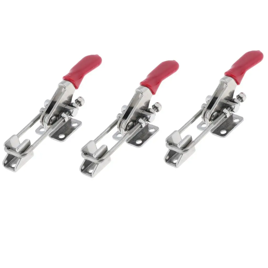 Stainless Steel Quick Release Toggle Clamp Set Latch Type Adjustable 170kg Hand Tool for Machine Operation