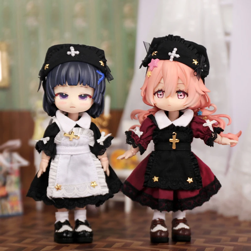 Ob11 Doll Clothes Nun Maid Suit Dress Tricolor Doll Clothes Set for Obitsu11 GSC 1/12 Doll Clothes Doll Accessories