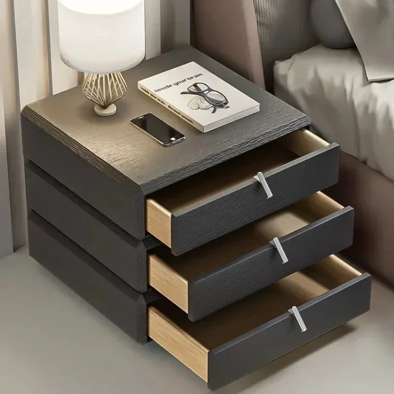 Rotary Minimalist Modern Luxury Bedroom Bedside Table Small Cabinet Italian Design Nightstands Mesa De Cabeceira Furniture Home