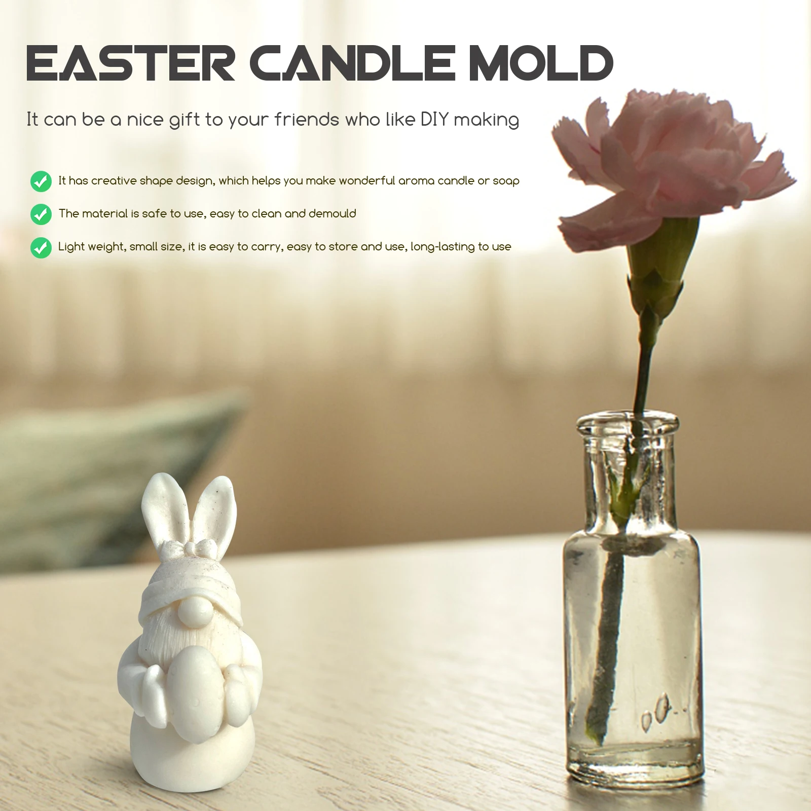 

DIY Easter Molds Silicone Small Size Easy Demold Flexible Material Diy Mold Long Use Easter C Molds Hardware