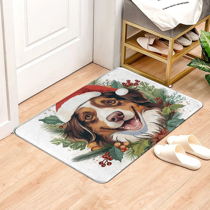 House entrance carpet Home door mat Living Room Bath Foot bathroom non-slip water absorption rugs bath Merry Christmas winter