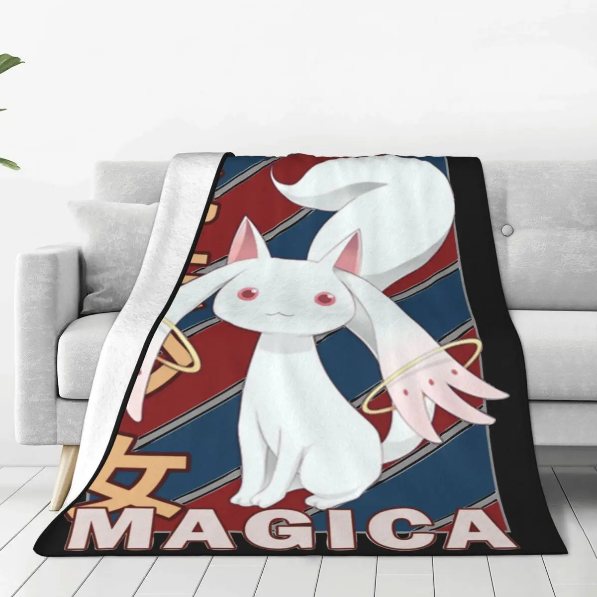 Kyubey Puella Magi Madoka Magica Blankets Wool Funny Soft Throw Blanket for Bed Sofa Decoration