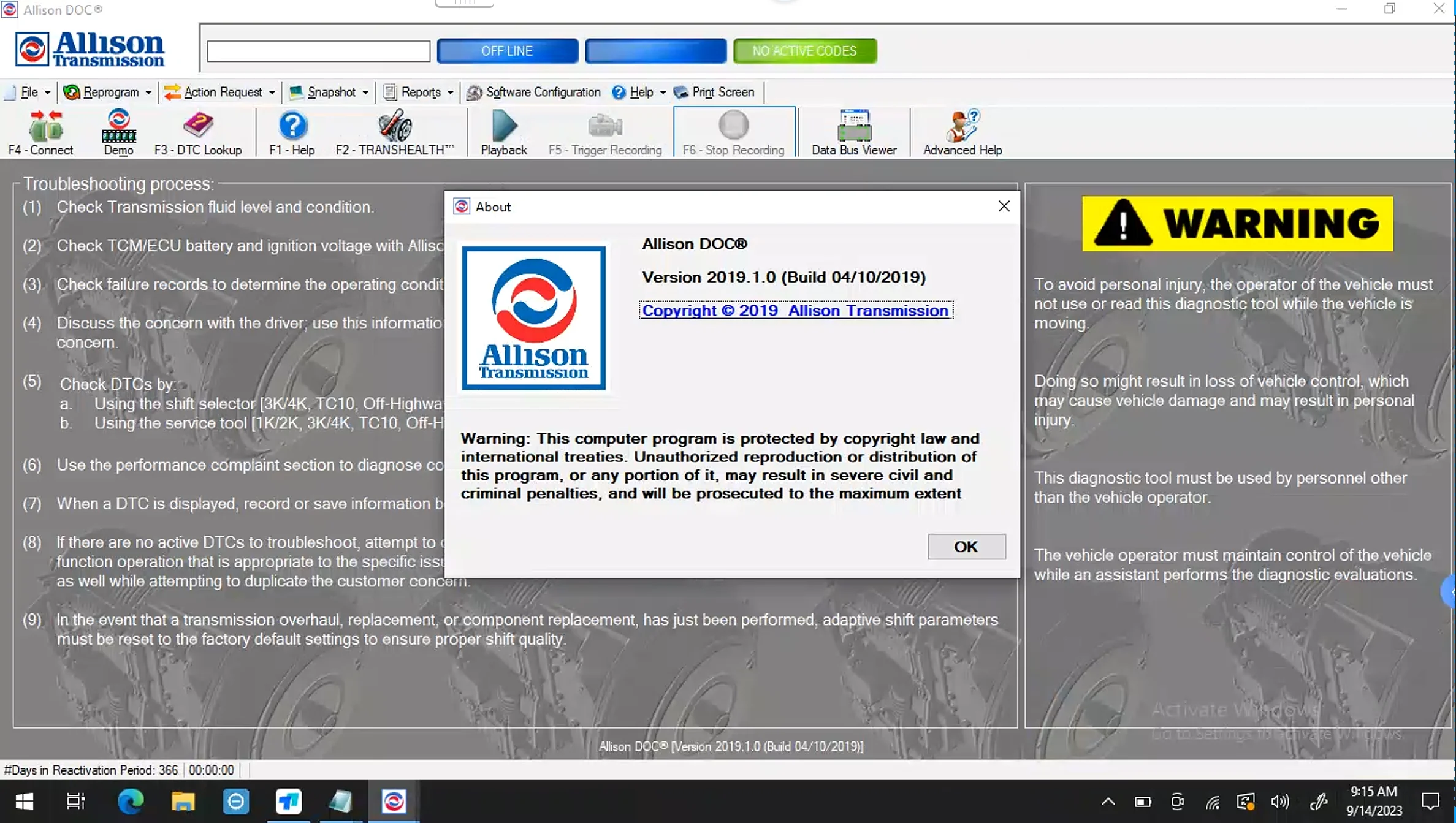 2024 hot sell, Allison DOC 2019 + GEN5 File Transmission PC-Service Tool with keygen Can Work for NEXIQ Tool, free help Install