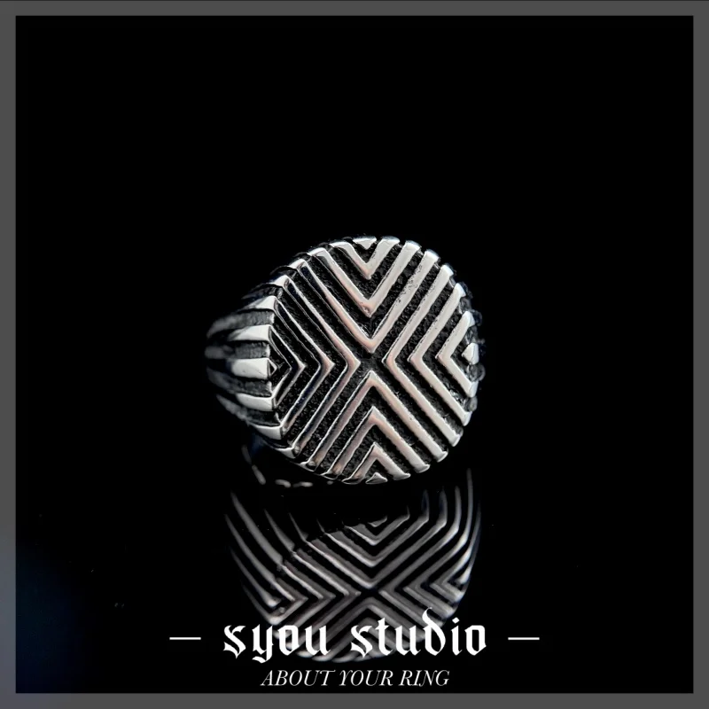 Classic Pattern Rings Viking Simple Stainless Steel Punk For Mens Vintage Gift Biker Jewelry Fashion Metal Geometric Wholesale