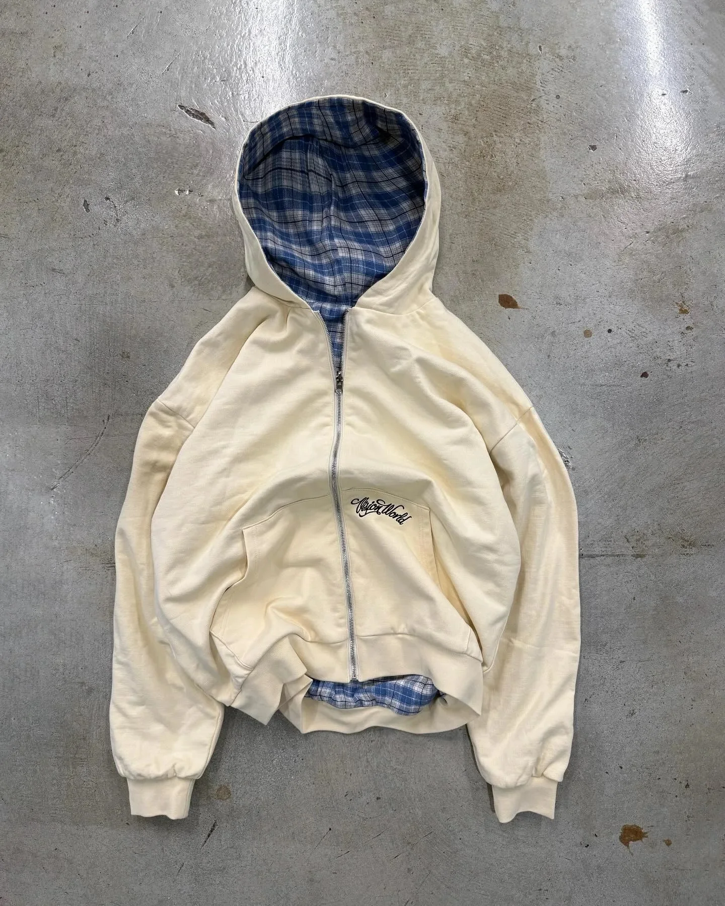 Harajuku Women Men autumn winter hoodie Coat Casual retro grid print zipper hoodie loose reversible  Oversized Gothic top