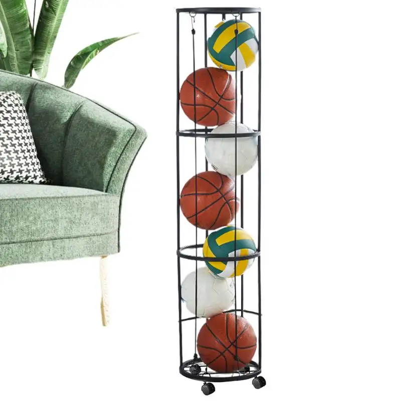 3 layers Basketball Ball Storage Rack Basketball Holder Stable Ball Holder Multi-Functional Ball Racks For Room Gym