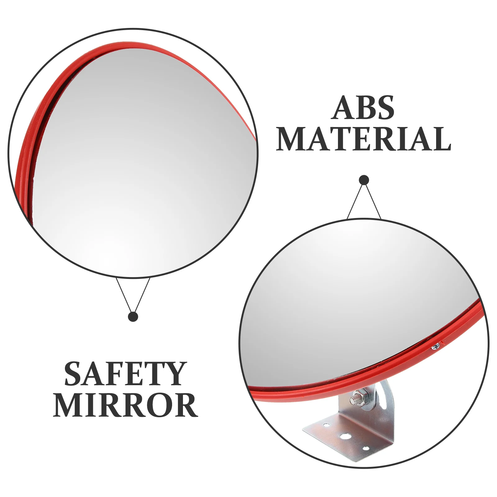 Black 30cm Wide Angle Mirror Convex Corner Mirrors Traffic Road Reflective Material Driveway Garage Parking Security Mirror