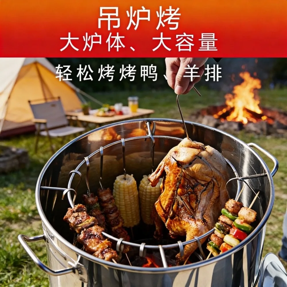 Commercial Stainless Steel Smoke Free Hanging Roaster Oven for Whole Chicken Duck Goose Lamb Leg Shish Kebab