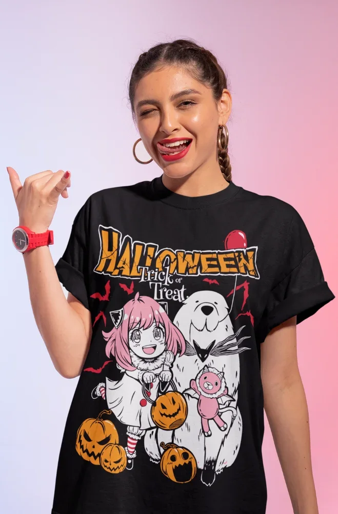 Anya Forger Halloween Yor Loid Bon SPY x FAMILY Unisex T-Shirt Anime Soft Tee