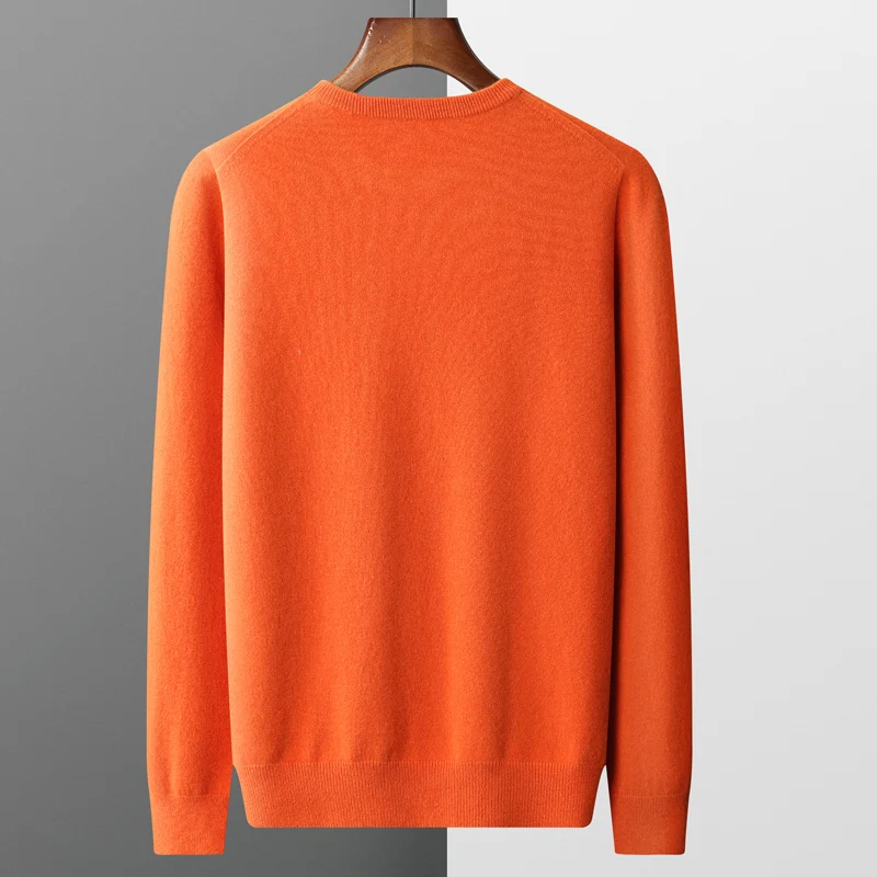 Pull en laine Pure pour homme, vêtement de première ligne, sans couture, ample, décontracté, tricot en cachemire, printemps et automne, 100%