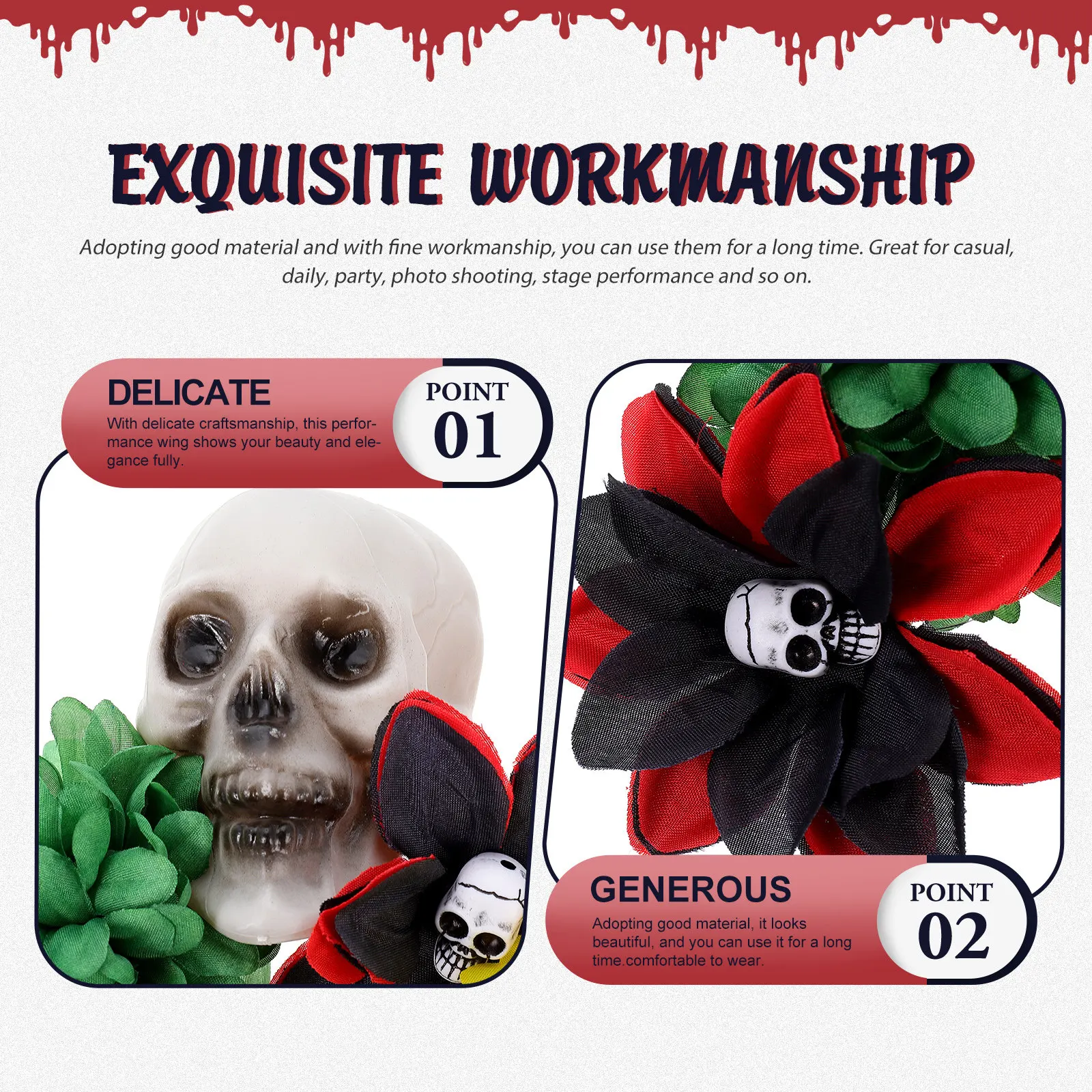 Skull Headband for Women – Halloween Party, Cosplay, Festival, Photo Shoot & Stage Performance, Elegant Lightweight
