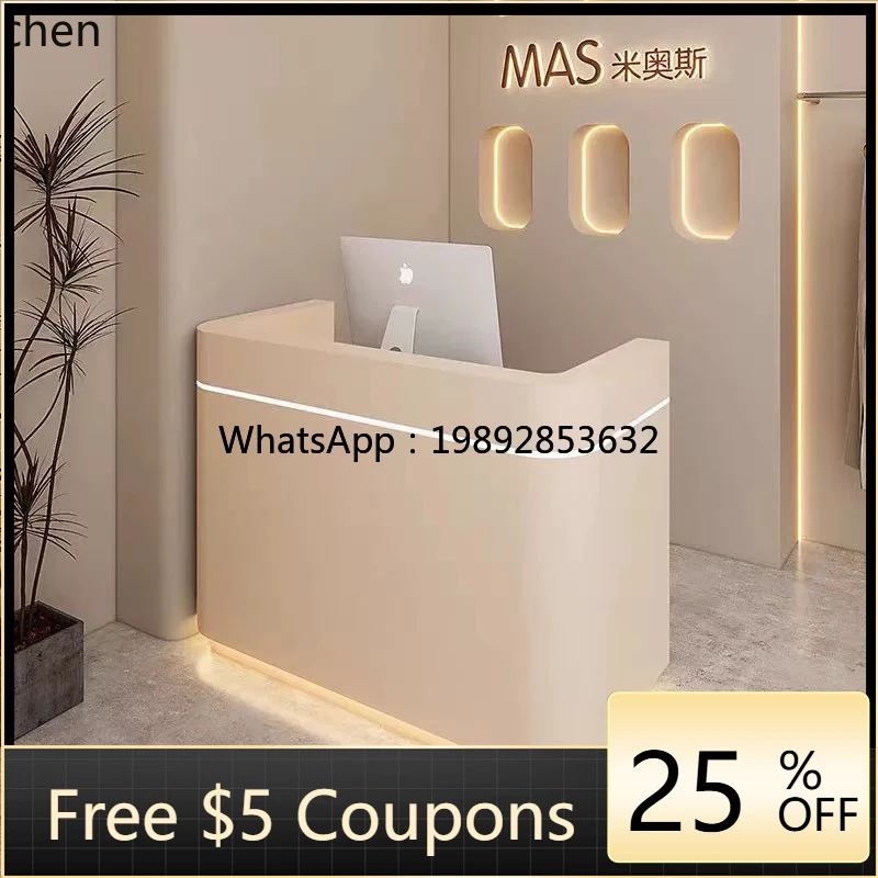 

WW clothing store checkout page store small beauty salon cream wind reception desk paint bar