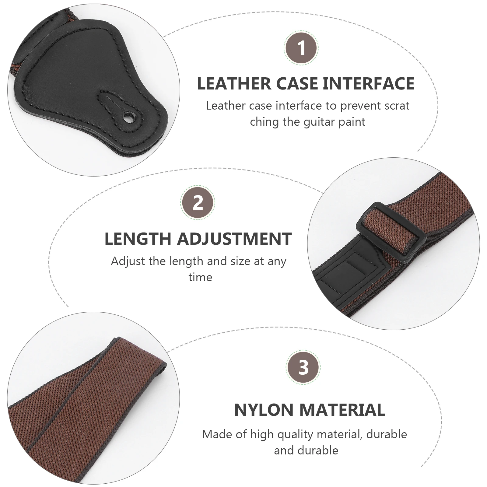 

Guitar Strap Acoustic Electric Straps Black Bass Accessories Shoulder Pick Holder for