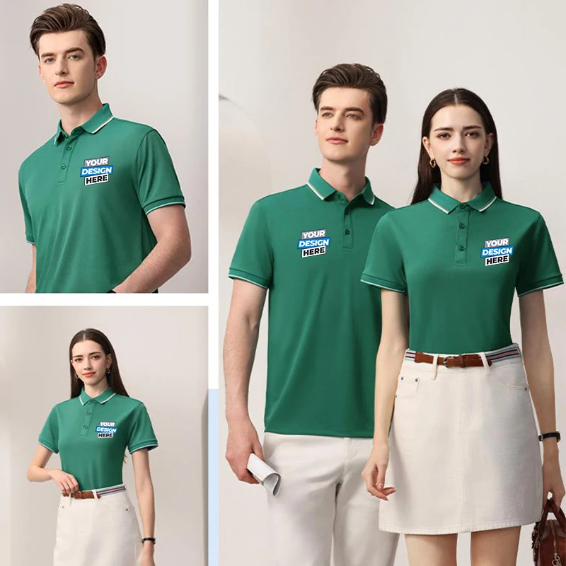 Angepasst LOGO Polo Shirt Männer Sommer männer Shorts Hülse Kontrast Farbe Polo Business Luxus Männer T Shirt Drucken LOGO LS-2411