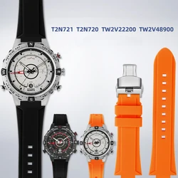 Resin Silicone Rubber Strap for TIMEX Compass T2N721 T2N720 W2R55500 TW2T76500 Series Waterproof Sports Watch Band Accessories