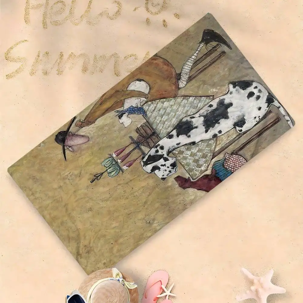 سام توفت الفن مجردة المشهد الحب الكلاب كبيرة ستوكات مناشف الشاطئ سريعة الجافة الرمال مناشف الشاطئ بركة للسفر حمام سباحة اليوغا #3