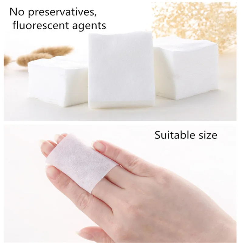 1600/1200PCS Cotton Pad Square Disposable Makeup Tissue Soft Clean Wipe Swap Unloading Tattoo Nail Polish Cosmetic Remover 5*6cm