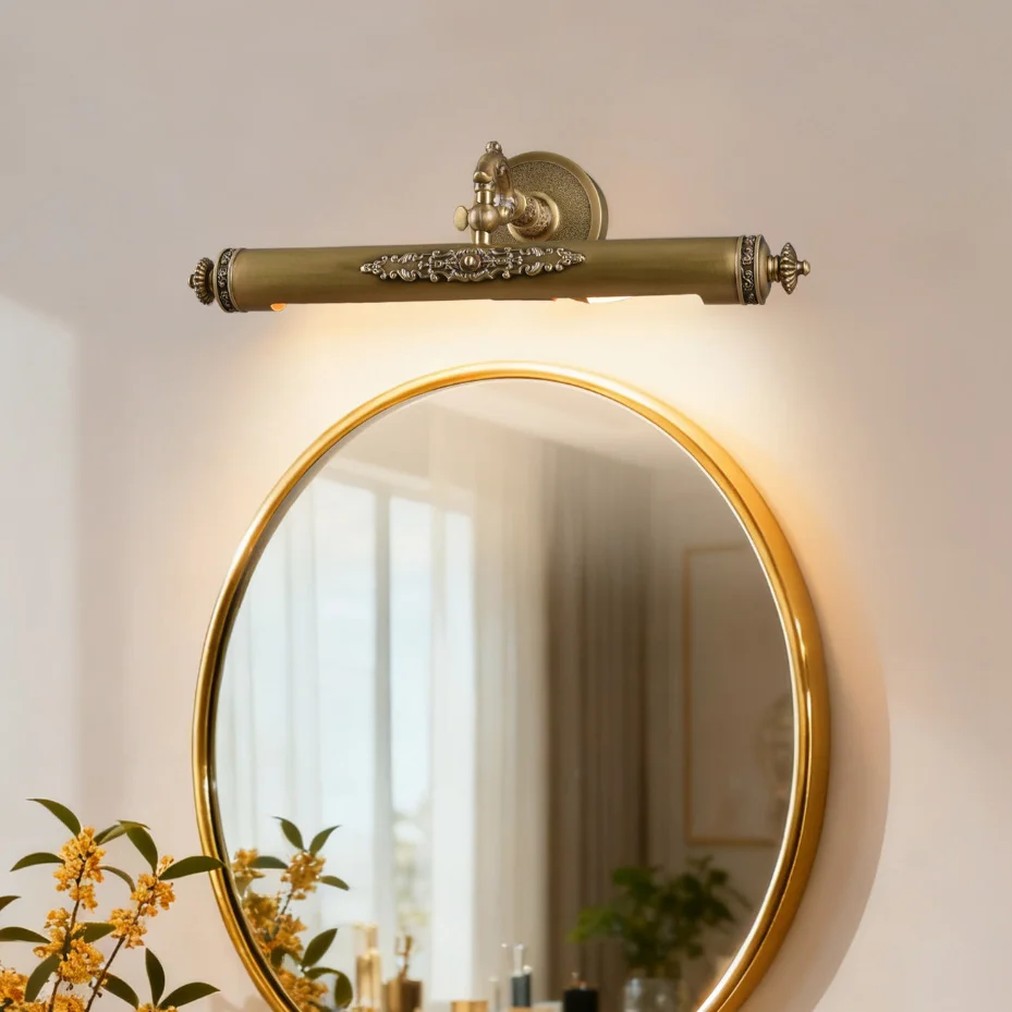 Copper Mirror Lamp 42CM/58CM/78CM Waterproof Retro Bronze Cabinet Vanity Mirror Lights Led Wall Light Lamp LED Light Wall Lamp