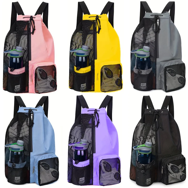 

Рюкзак на шнурке, большой вместительный спортивный рюкзак, сумка для баскетбола, тренажерного зала, фитнеса, йоги, летний сетчатый рюкзак, сумка для плавания на шнурке