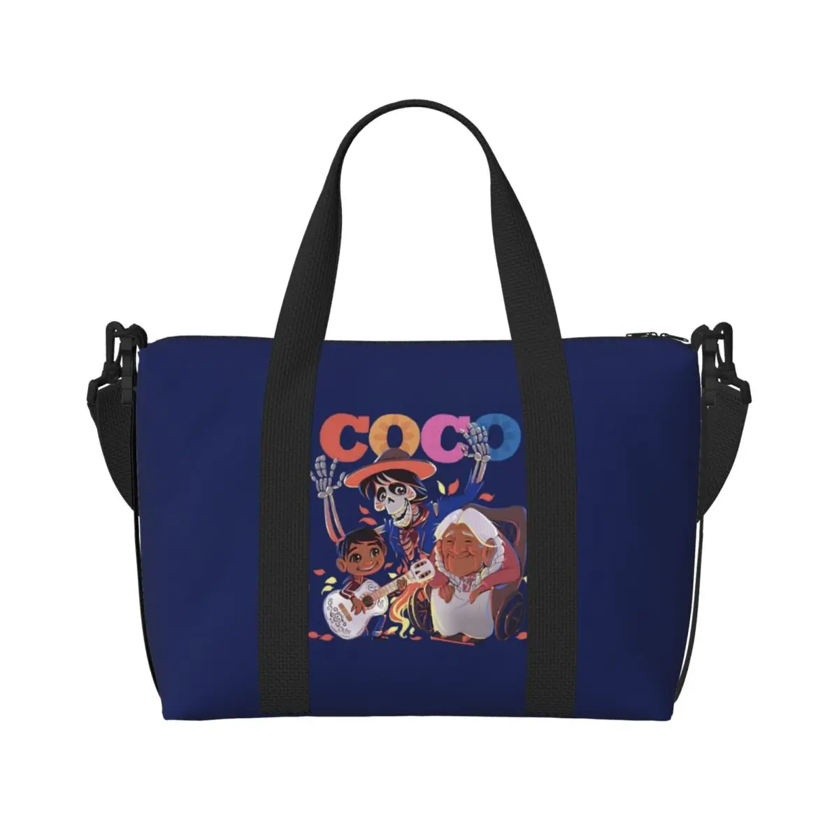 

Большая сумка-тоут Coco на заказ, женская сумка-шоппер с героями мультфильмов, пляжная дорожная сумка для спортзала