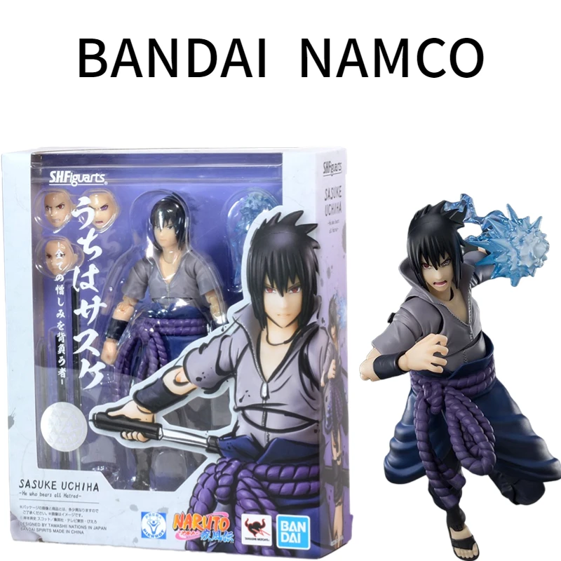 Figura de acción de Naruto Sasuke Madara Bandai para niños, juguete Original genuino de S.H.Figuarts, modelo de Anime, adornos coleccionables,