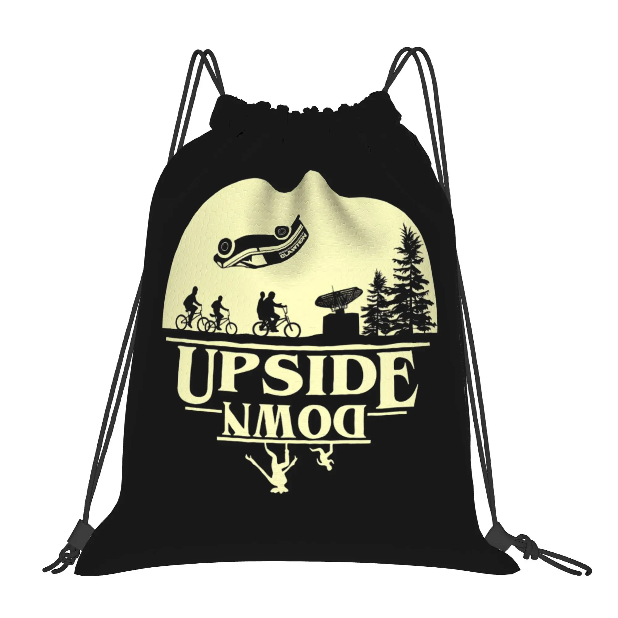 Upside Down Drawstring Bag American TV Series Lightweight Fashion Backpack Football Gym Sackpack String Bags For Unisex