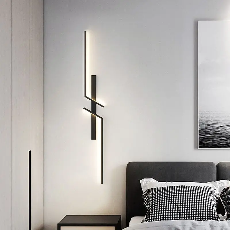 Minimalist Indoor LD Wall Lights Wall Lamps for Bedroom Living Room Black Gold  Interior Wall Sconce Decor for Sofa Background