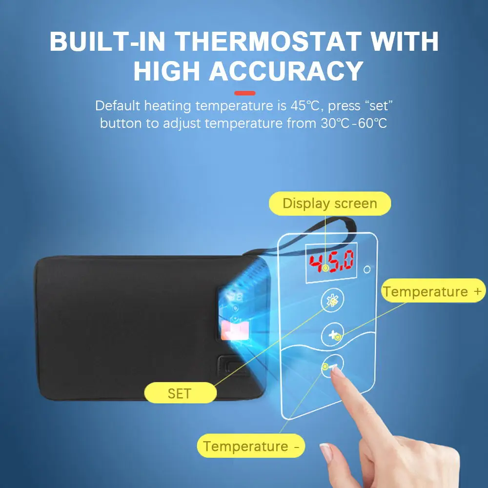 جهاز تسخين مناديل USB محمول للمسح الرطب للأطفال ، سعة كبيرة ، من 30 ℃ إلى 60 ℃ ، درجة حرارة قابلة للتعديل #3
