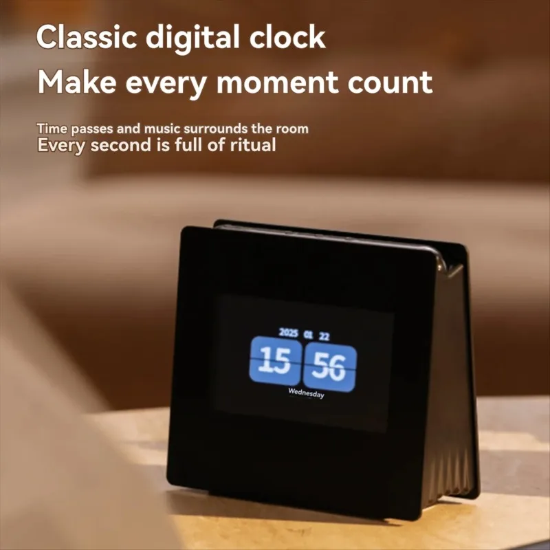 Bluetooth Speaker with White Noise High Definition Screen Subwoofer Clock Music Player 360° Stereo Surround Sound