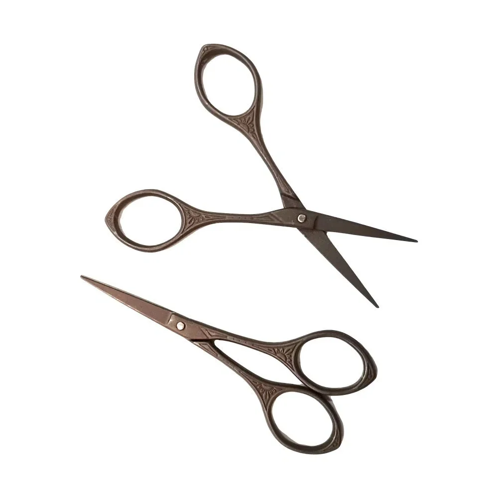 Retro Euro Titanium Steel Mini Scissors Tailor Home Shears Portable Handicrafts Cross Stitch Paper Cutter Tool