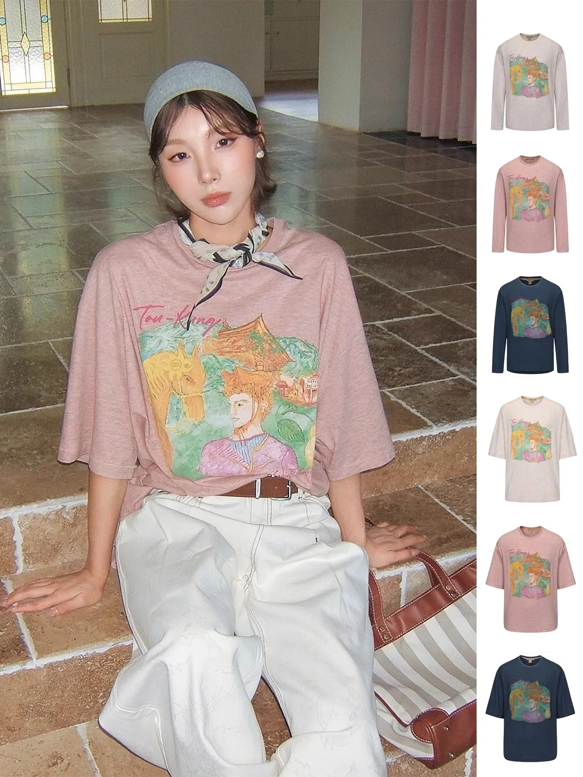 

Футболка DearSocute Haax из хлопка и льна с принтом, с длинным или коротким рукавом, круглый вырез, летняя мода для молодежи