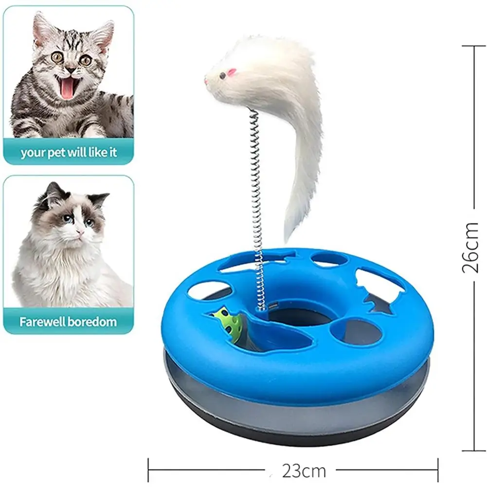 Cat Round Spring Roller Tracks With Exercise Balls Teaser Mouse Pet Interactive Toy For Indoor Cats Cat Supplies Dropshipping