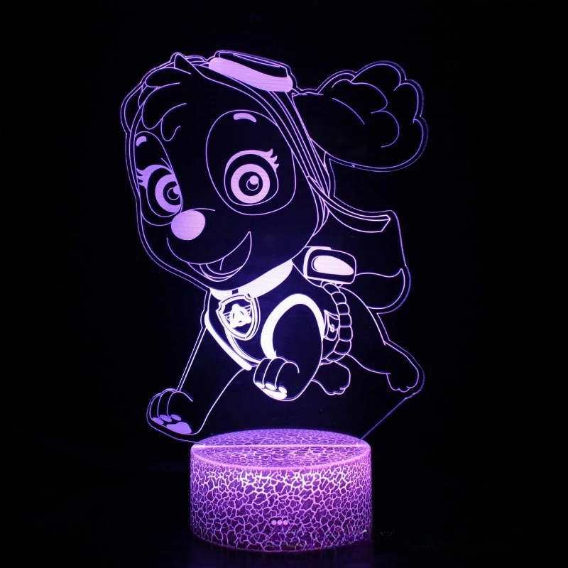 PAW Patrol 3D Acrylic Led Lamp for Home Children\'s Night Light Table Lamp Birthday Party Decor Men and women Bedroom Decoration