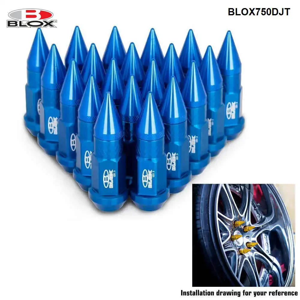 20 قطعة العالمي Blox سباق Jdm نمط 50 مللي متر الألومنيوم تمديد موالف عجلة العروة المكسرات مع سبايك M12X1.5 / M12x1.25 HU-BLOX750DJT #6