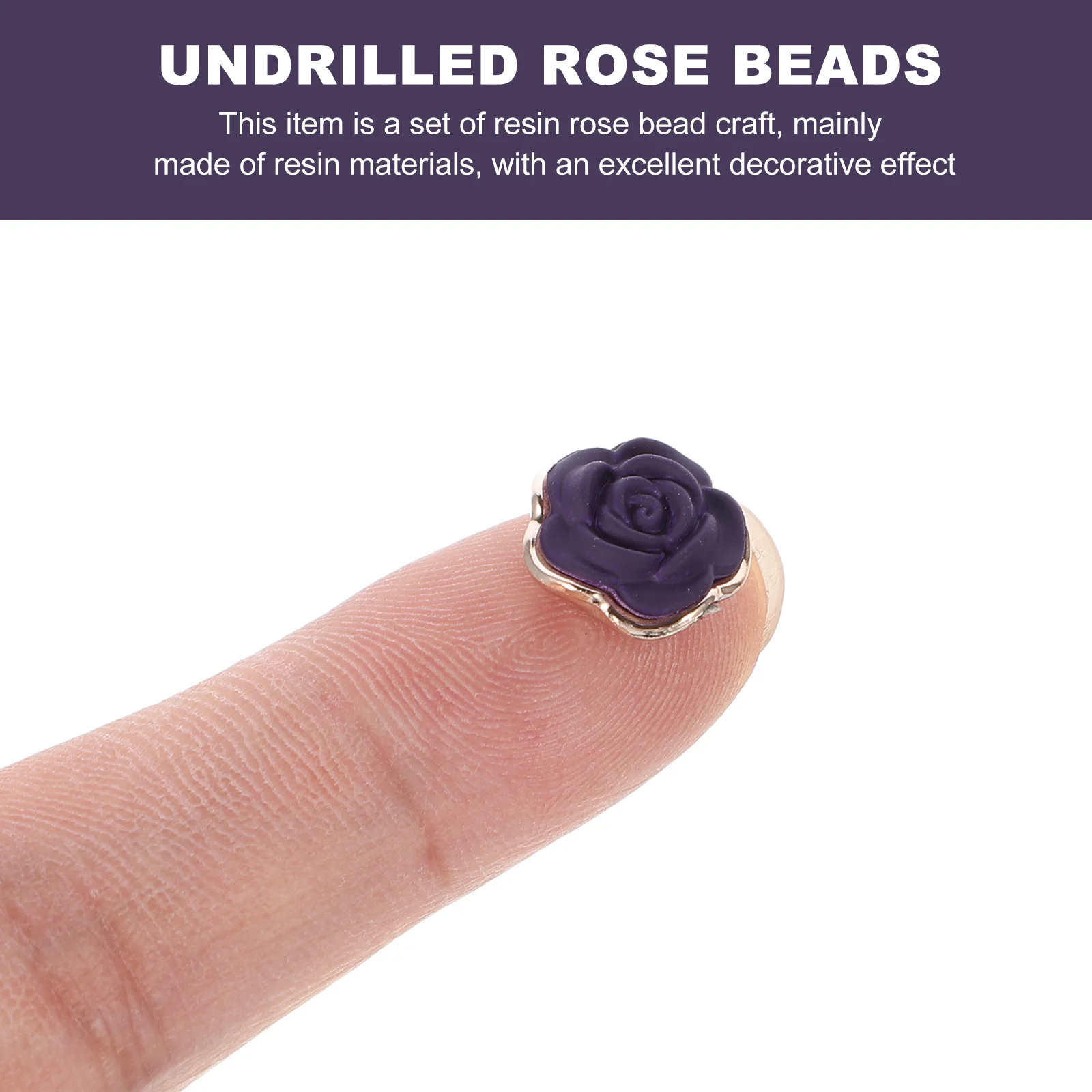 

50Pcs Resin Rose Flatback Undrilled Beads Embellishments for DIY Craft Jewelry Making Hair Accessories Supplies