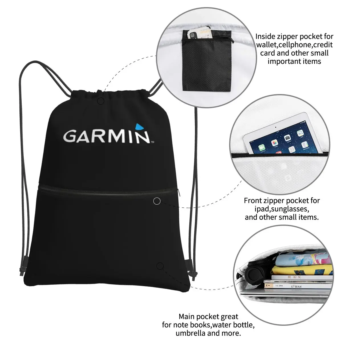 Tas ransel portabel klasik Merchandise Resmi Garmin tas penyimpanan untuk perjalanan olahraga Pria Wanita