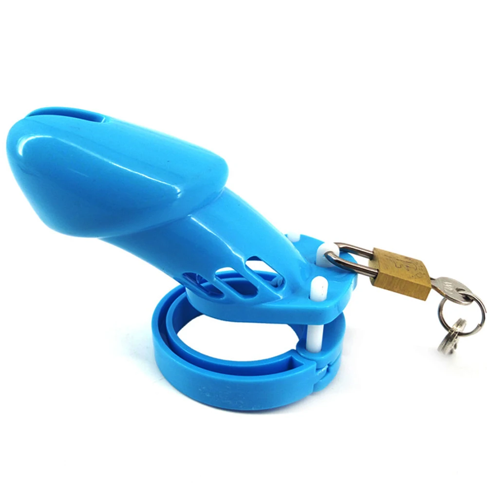 Plastic L Male Chastity Device Cock Cage With 5 Size Rings Brass Lock Locking Number Tags Sex Toys CB6000 BDSM Sex Toy For Man view 6