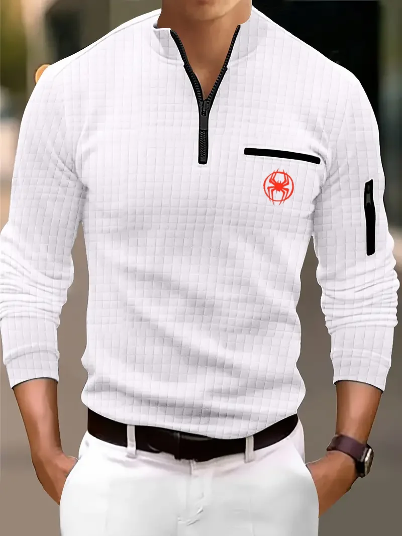 

Мужская клетчатая рубашка-поло для гольфа, легкая и удобная, дышащая, с карманами, спортивная и модная, подходит для всех