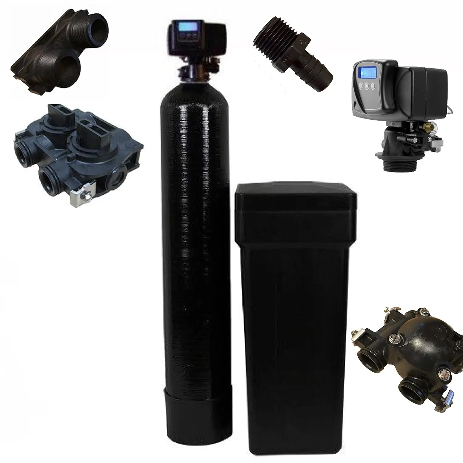 Water Softener System with 5600sxt Digital metered Valve 1" Yoke