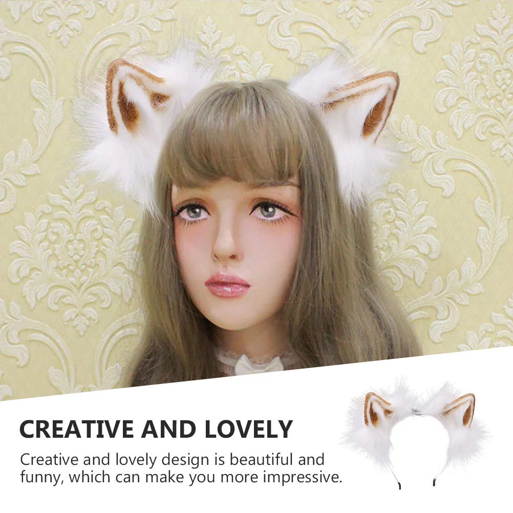 

1pc Furry Hairband Foldable Animal Ear Design Festival Hair Hoop For Cosplay Party Decorative Headband Female Hair Accessory