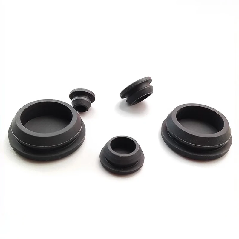 Black Snap-on Silicone Rubber Cap 2.5-60.6mm T Type Hole Plug Cover Blanking End Cap Tube Inserts Bung Seal Stopper Sealing Plug