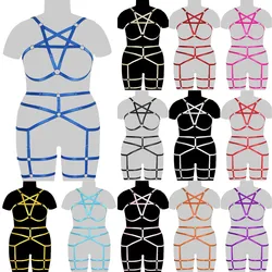 Pentagram Body Bondage Harness For Plump Women Fetish Accessory Plus Size Lingerie Punk Cosplay Sexy Garter Harajuku Costume